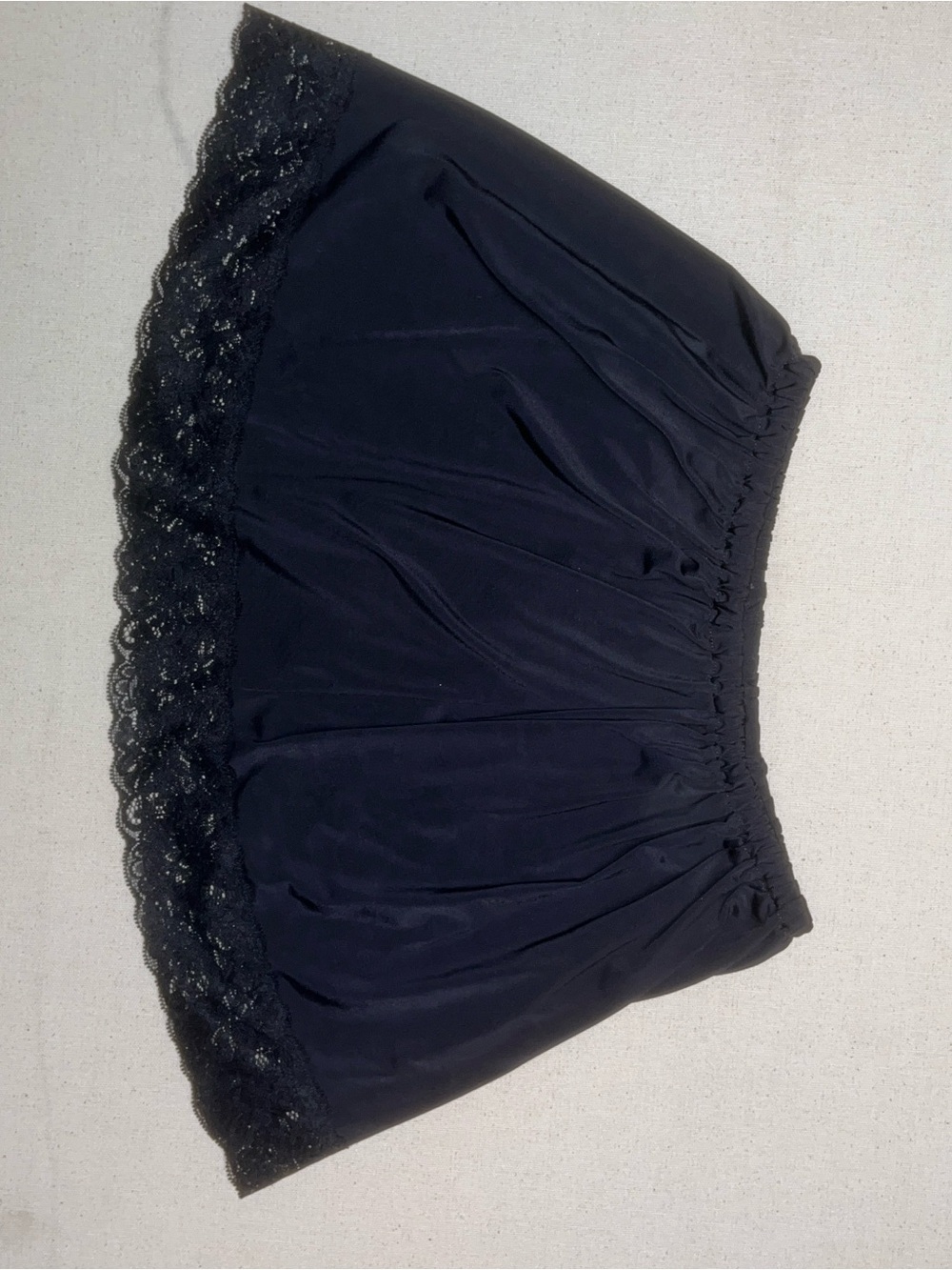 Women’s Black Lace-Trim Lined Slip mini skirt